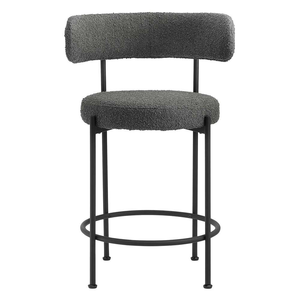 Modway - Albie Boucle Fabric Counter Stools - (Set of 2) - EEI-6518-CHA-BLK veiw 5