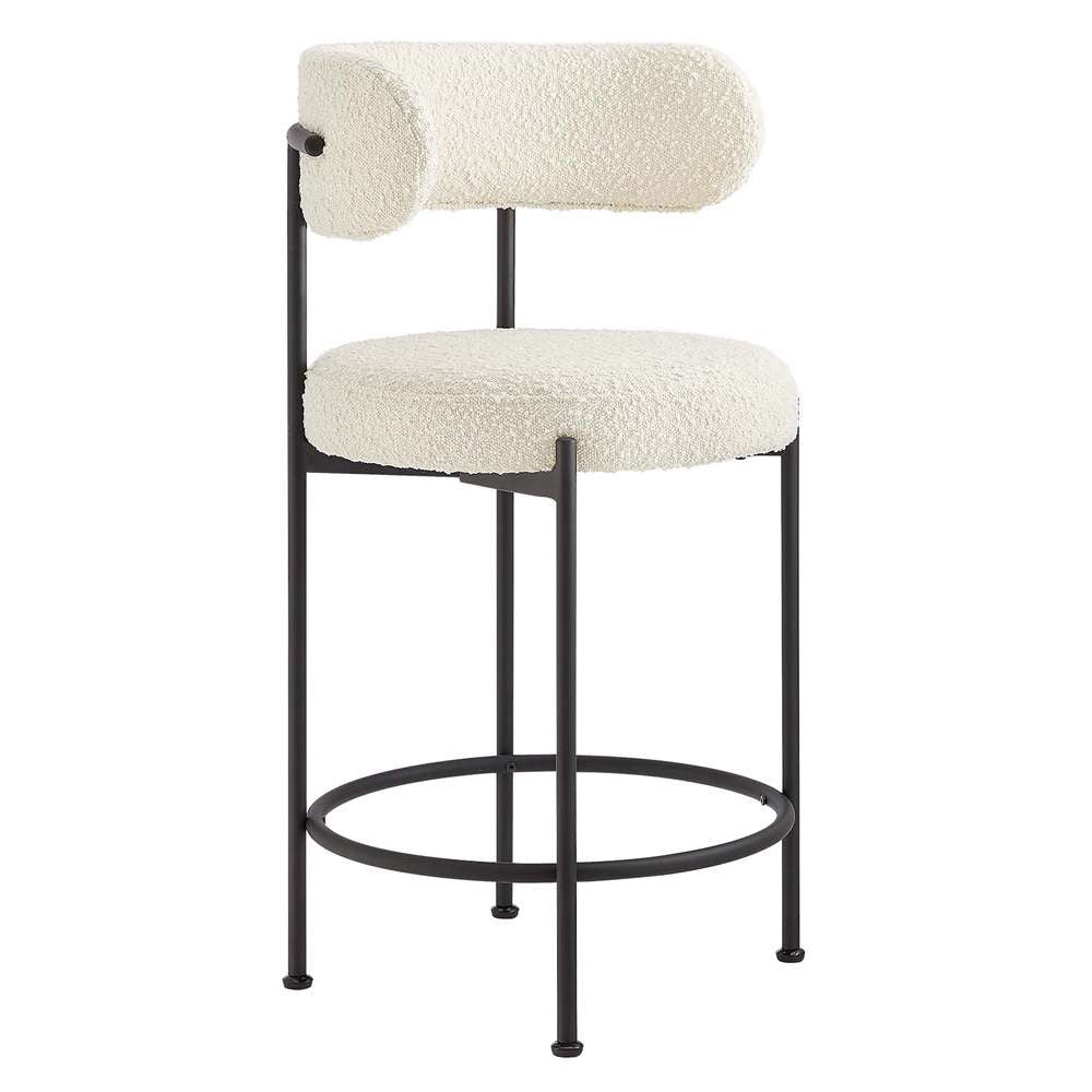 Modway - Albie Boucle Fabric Counter Stools - (Set of 2) - EEI-6518-IVO-BLK veiw 2