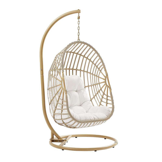 Modway - Amalie Wicker Rattan Outdoor Patio Rattan Swing Chair - EEI-6337-NAT-WHI veiw 1