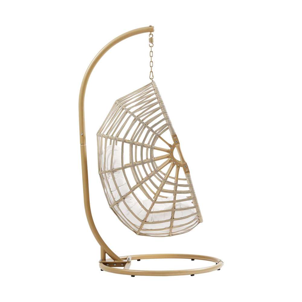 Modway - Amalie Wicker Rattan Outdoor Patio Rattan Swing Chair - EEI-6337-NAT-WHI veiw 3
