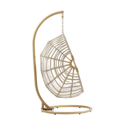 Modway - Amalie Wicker Rattan Outdoor Patio Rattan Swing Chair - EEI-6337-NAT-WHI veiw 3