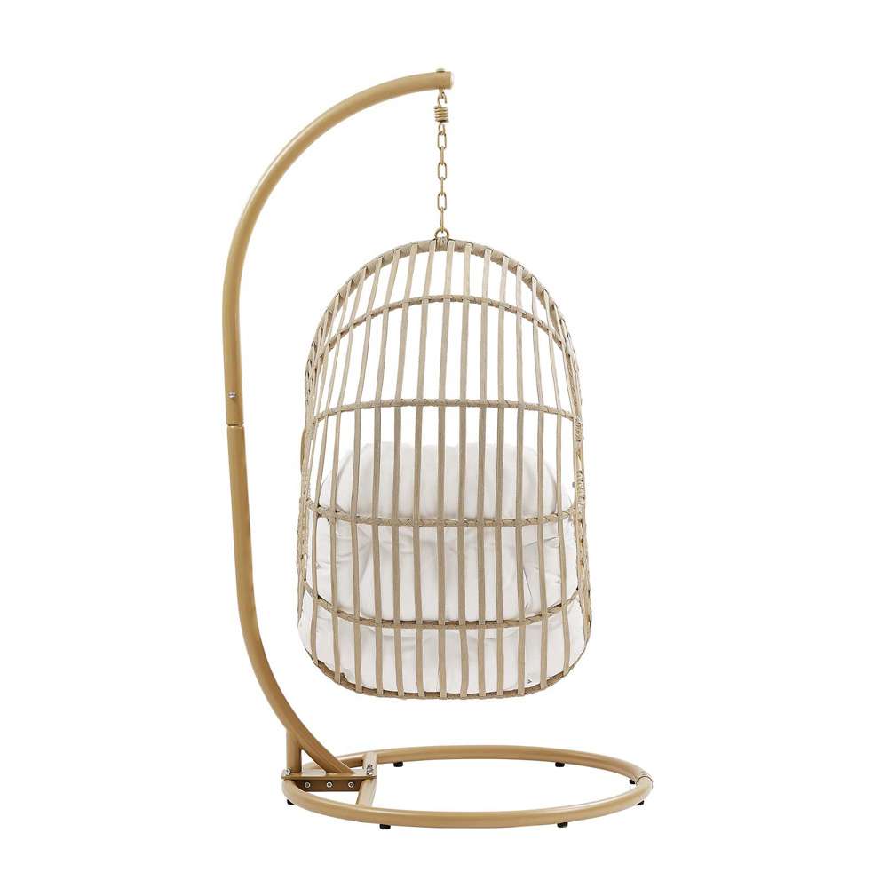 Modway - Amalie Wicker Rattan Outdoor Patio Rattan Swing Chair - EEI-6337-NAT-WHI veiw 4