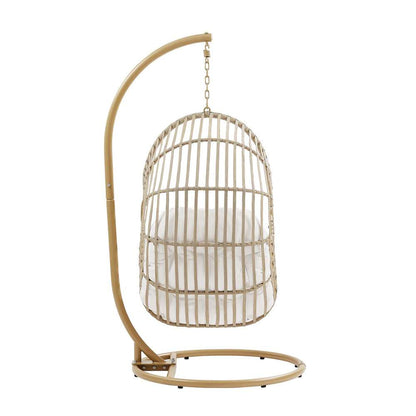 Modway - Amalie Wicker Rattan Outdoor Patio Rattan Swing Chair - EEI-6337-NAT-WHI veiw 4
