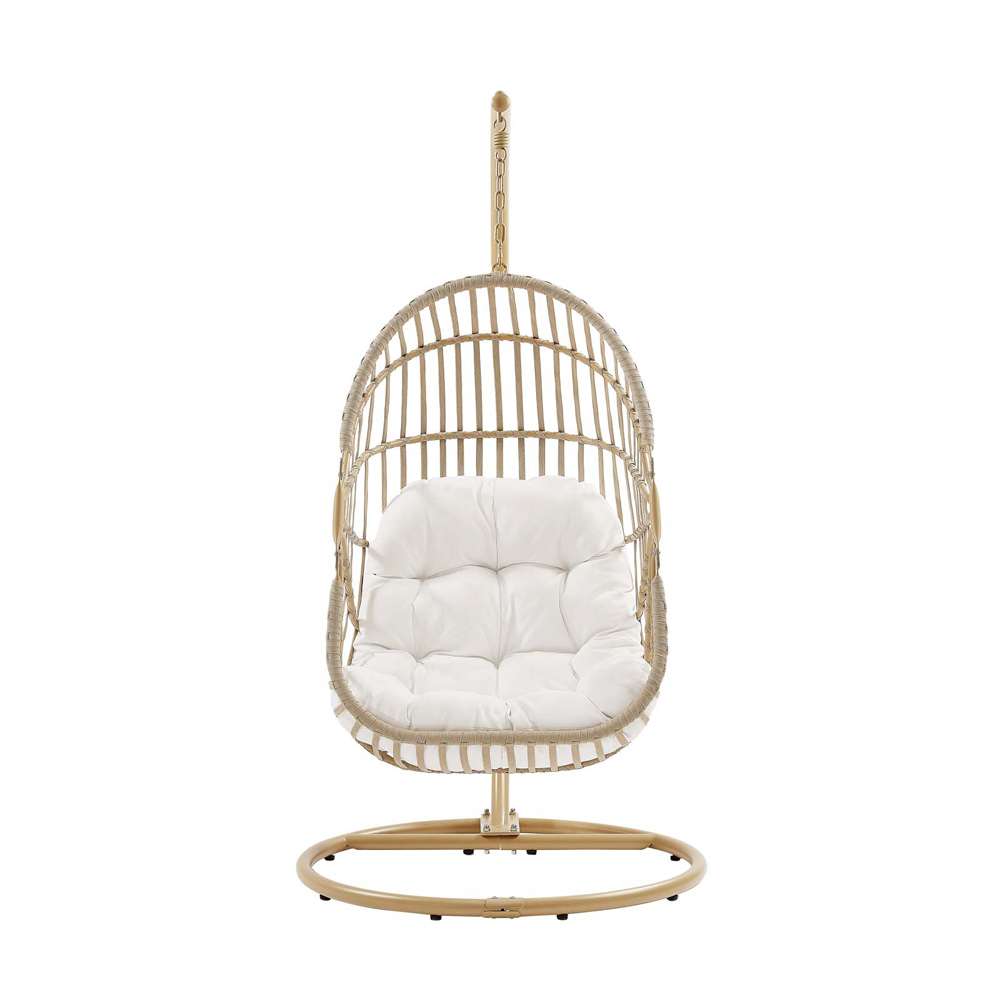 Modway - Amalie Wicker Rattan Outdoor Patio Rattan Swing Chair - EEI-6337-NAT-WHI veiw 5