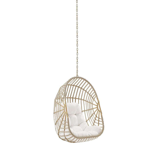 Modway - Amalie Wicker Rattan Outdoor Patio Rattan Swing Chair without Stand - EEI-6261-NAT-WHI veiw 1