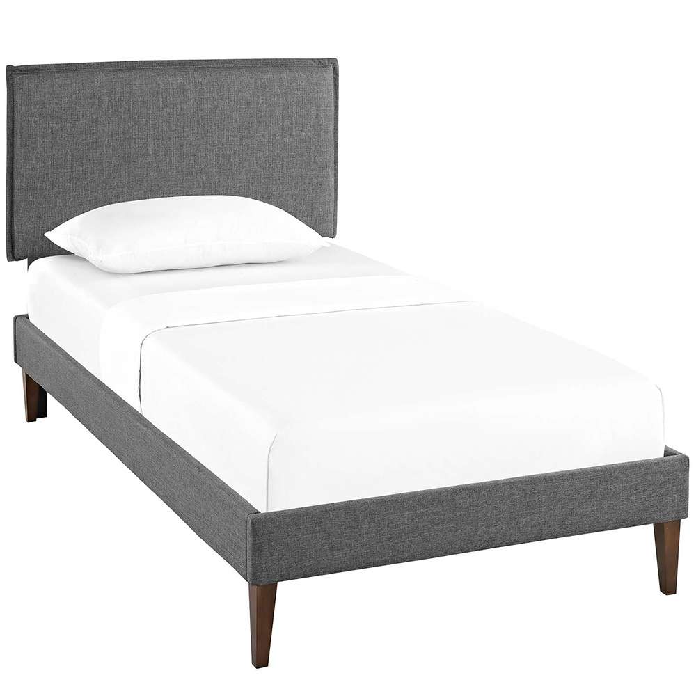 Modway - Amaris Twin Fabric Platform Bed with Squared Tapered Legs - MOD-5906-GRY veiw 1