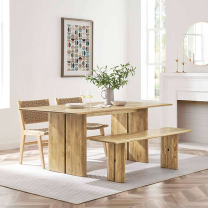 Modway - Amistad 72in Wood Dining Table and Bench Set - EEI-6559-OAK veiw 3