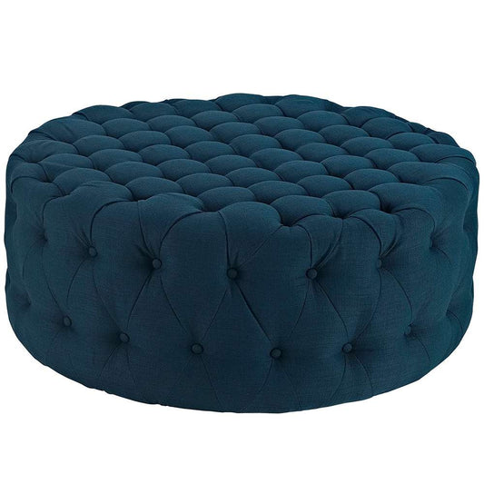 Modway - Amour Upholstered Fabric Ottoman - EEI-2225-AZU veiw 1