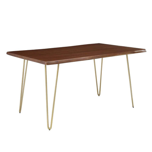 Modway - Ardor 60in Live Edge Acacia Wood Acacia Wood Dining Table in Gold Walnut - EEI-6059-GLD-WAL veiw 1