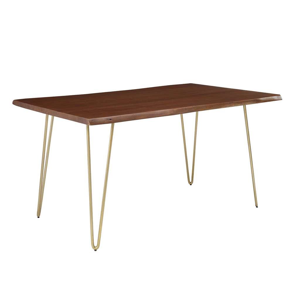 Modway - Ardor 60in Live Edge Acacia Wood Acacia Wood Dining Table in Gold Walnut - EEI-6059-GLD-WAL veiw 2