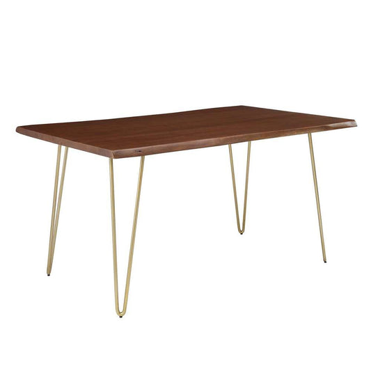 Modway - Ardor 60in Live Edge Acacia Wood Acacia Wood Dining Table in Gold Walnut - EEI-6059-GLD-WAL veiw 2
