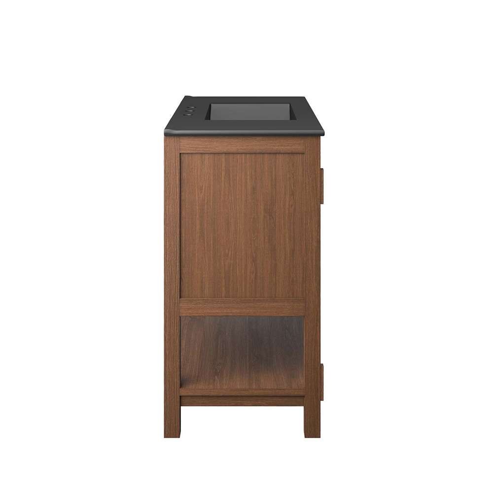 Modway - Ashlyn 36in Wood Bathroom Vanity - EEI-6535-WAL-BLK veiw 3