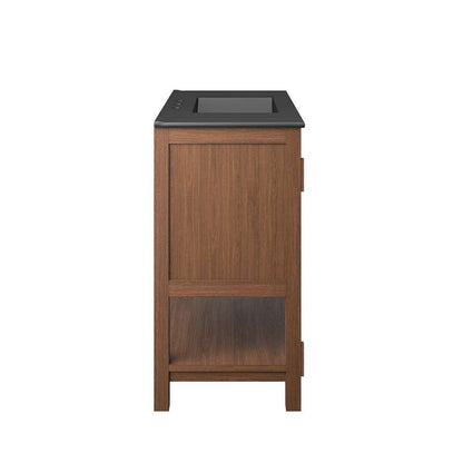 Modway - Ashlyn 36in Wood Bathroom Vanity - EEI-6535-WAL-BLK veiw 3