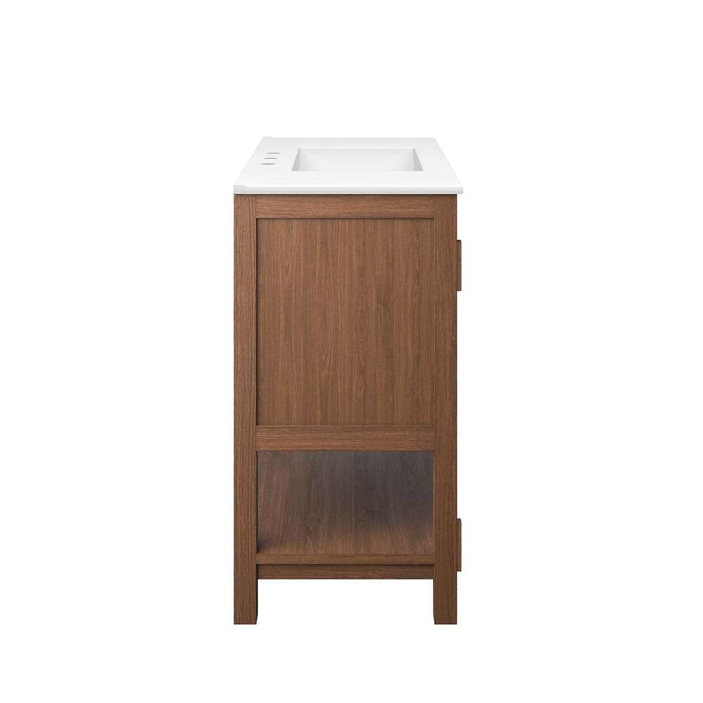Modway - Ashlyn 36in Wood Bathroom Vanity - EEI-6535-WAL-WHI veiw 3