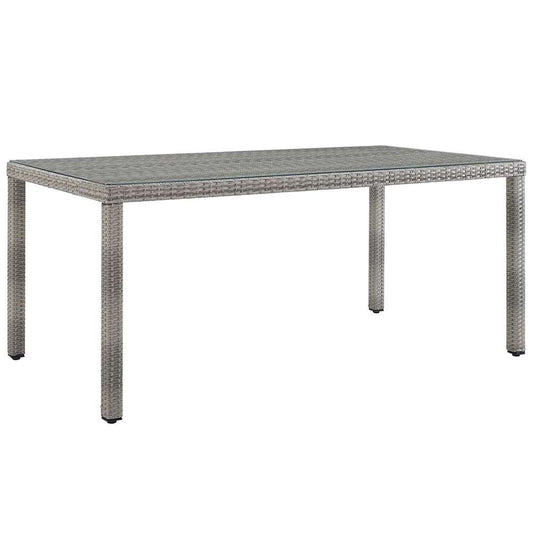 Modway - Aura 68in Outdoor Patio Wicker Rattan Dining Table - EEI-2921-GRY veiw 1