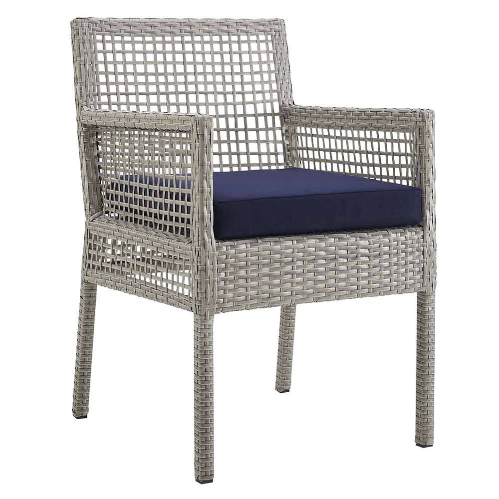 Modway - Aura Outdoor Patio Wicker Rattan Dining Armchair - EEI-2920-GRY-NAV veiw 1