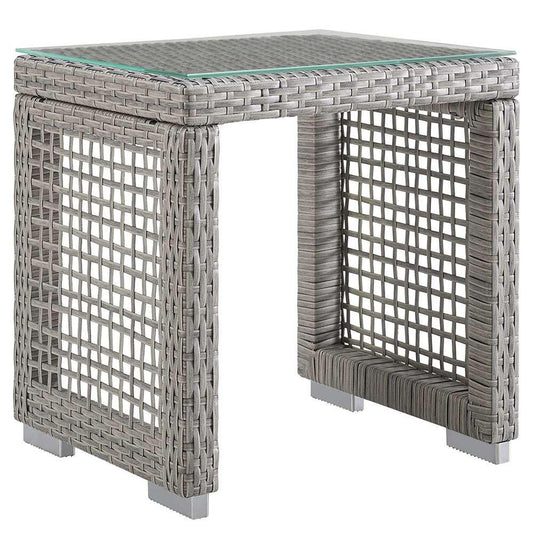 Modway - Aura Outdoor Patio Wicker Rattan Side Table - EEI-2922-GRY veiw 1