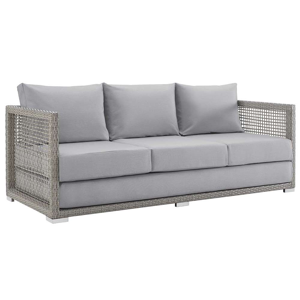Modway - Aura Outdoor Patio Wicker Rattan Sofa - EEI-2923-GRY-GRY veiw 1