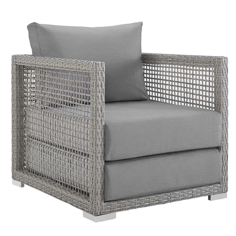 Modway - Aura Rattan Outdoor Patio Armchair - EEI-2918-GRY-GRY veiw 1