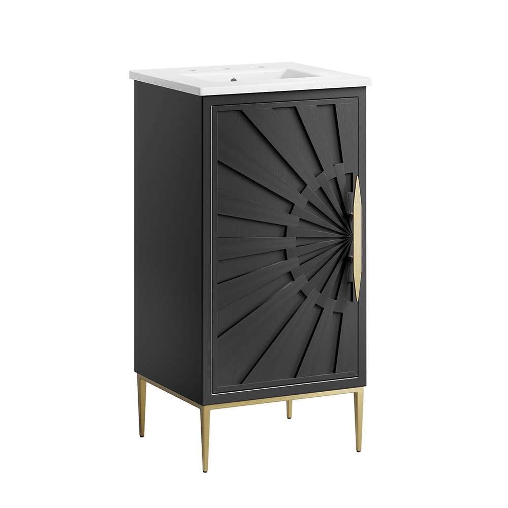 Modway - Awaken 18in Bathroom Vanity - EEI-6285-WHI-BLK veiw 1