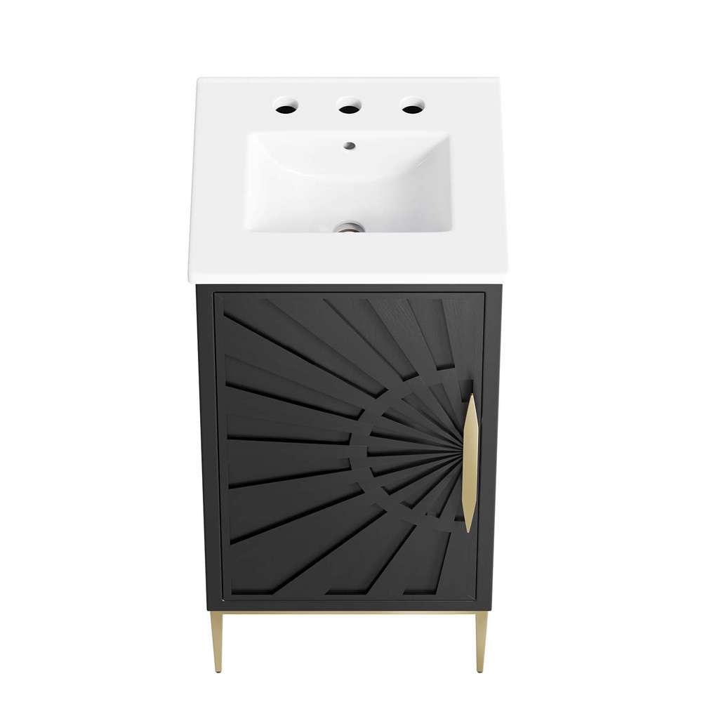Modway - Awaken 18in Bathroom Vanity - EEI-6285-WHI-BLK veiw 4