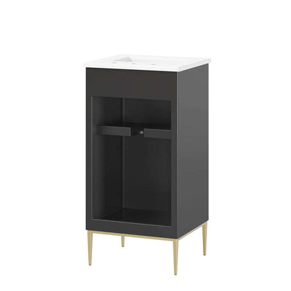Modway - Awaken 18in Bathroom Vanity - EEI-6285-WHI-BLK veiw 5