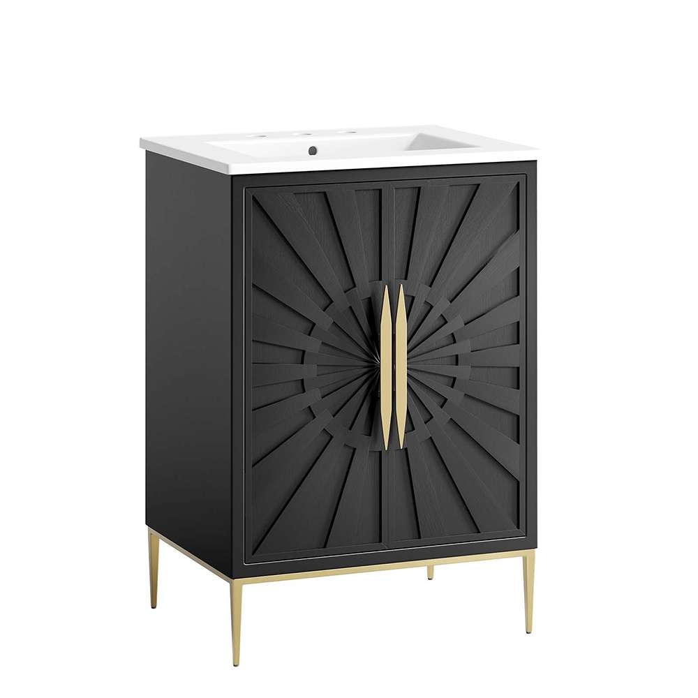 Modway - Awaken 24in Bathroom Vanity - EEI-6289-WHI-BLK veiw 1