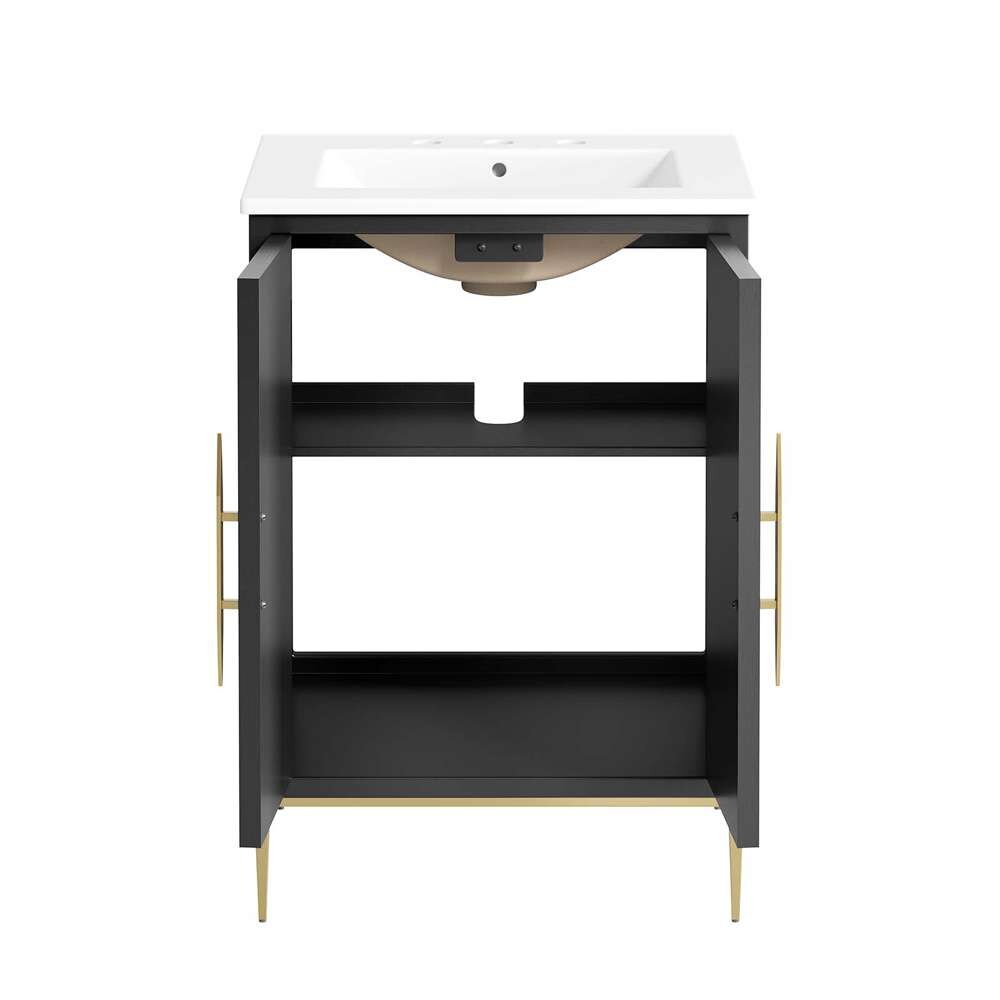 Modway - Awaken 24in Bathroom Vanity - EEI-6289-WHI-BLK veiw 6