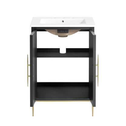 Modway - Awaken 24in Bathroom Vanity - EEI-6289-WHI-BLK veiw 6