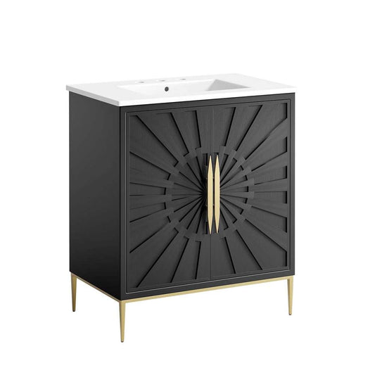 Modway - Awaken 30in Bathroom Vanity - EEI-6293-WHI-BLK veiw 2