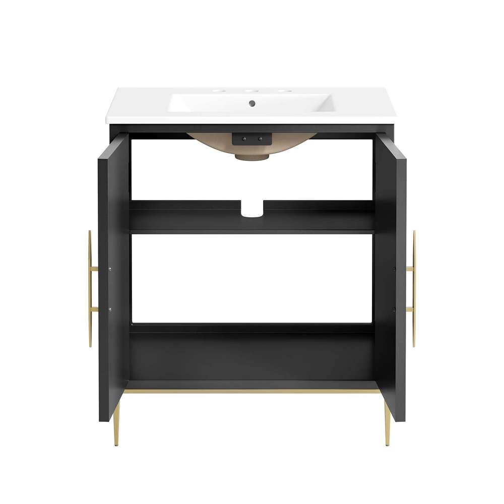 Modway - Awaken 30in Bathroom Vanity - EEI-6293-WHI-BLK veiw 6