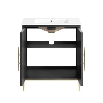 Modway - Awaken 30in Bathroom Vanity - EEI-6293-WHI-BLK veiw 6