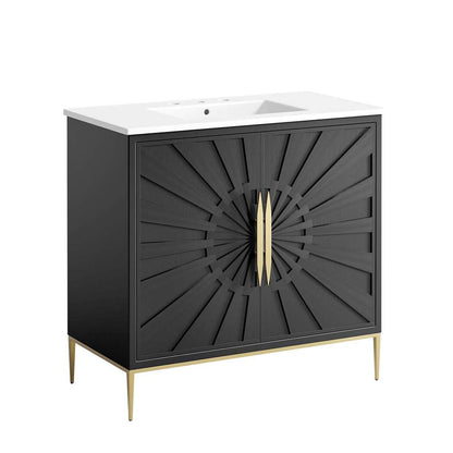 Modway - Awaken 36in Bathroom Vanity - EEI-6297-WHI-BLK veiw 2