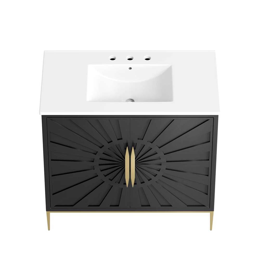 Modway - Awaken 36in Bathroom Vanity - EEI-6297-WHI-BLK veiw 4
