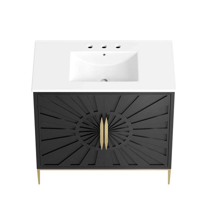 Modway - Awaken 36in Bathroom Vanity - EEI-6297-WHI-BLK veiw 4