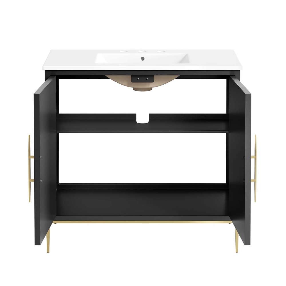 Modway - Awaken 36in Bathroom Vanity - EEI-6297-WHI-BLK veiw 6