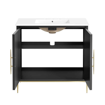 Modway - Awaken 36in Bathroom Vanity - EEI-6297-WHI-BLK veiw 6