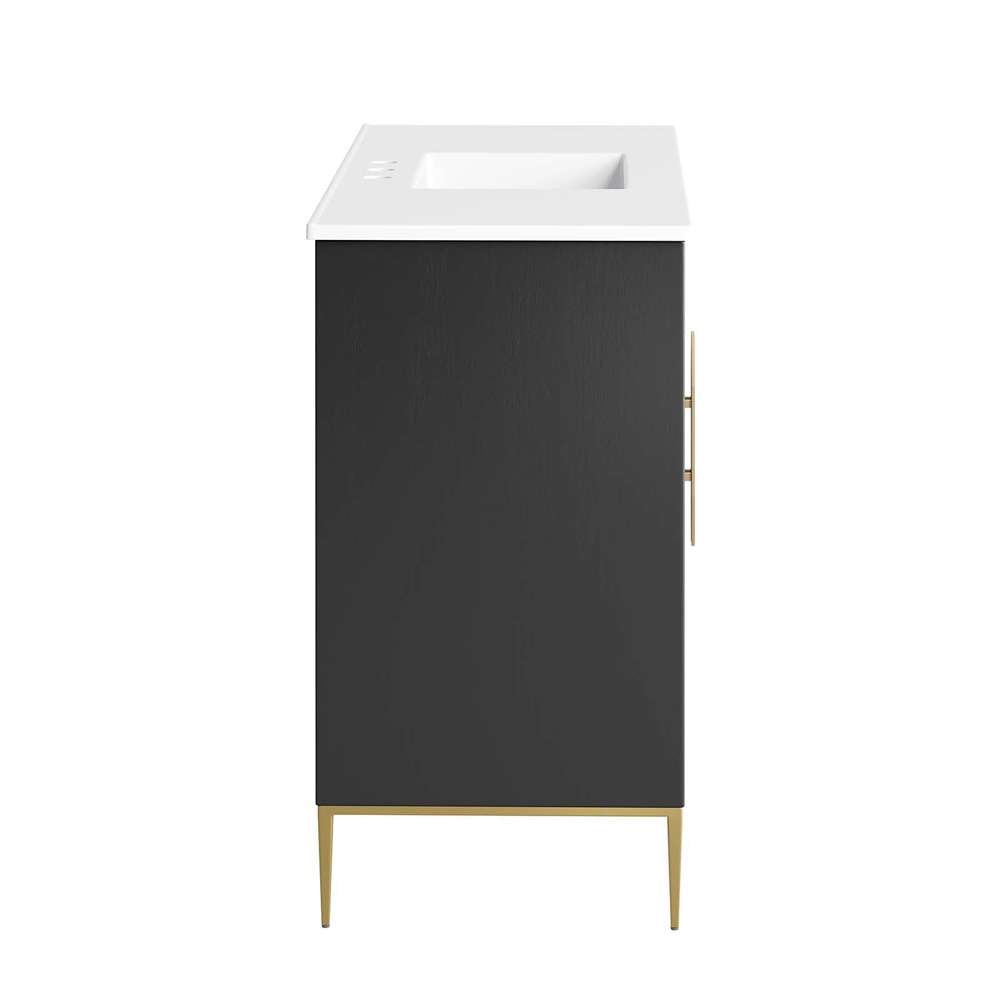 Modway - Awaken 48in Bathroom Vanity - EEI-6301-WHI-BLK veiw 3