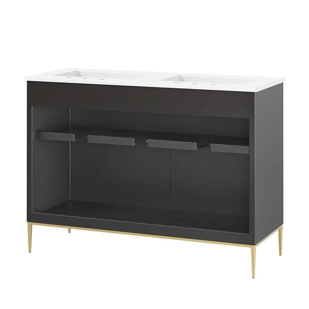 Modway - Awaken 48in Bathroom Vanity - EEI-6301-WHI-BLK veiw 5