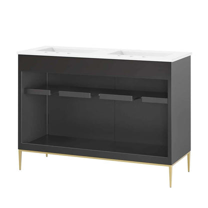 Modway - Awaken 48in Bathroom Vanity - EEI-6301-WHI-BLK veiw 5