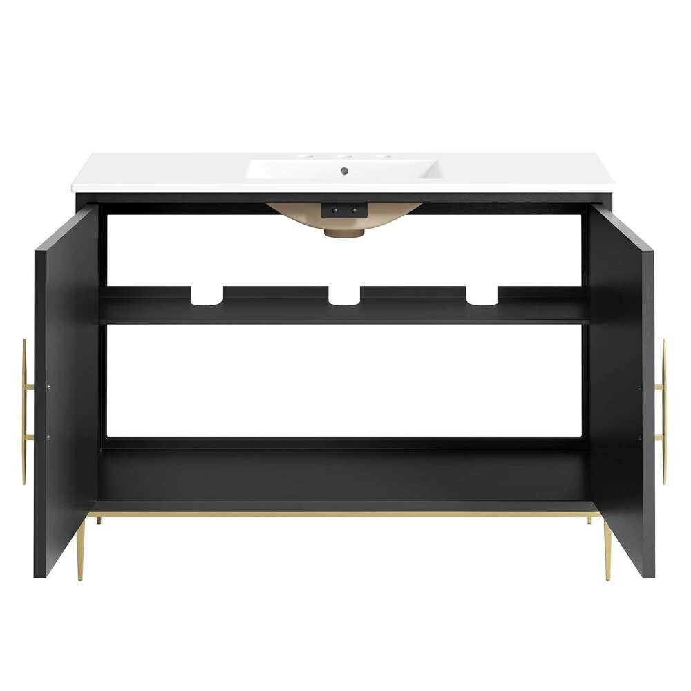 Modway - Awaken 48in Bathroom Vanity - EEI-6301-WHI-BLK veiw 6