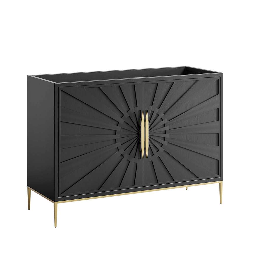 Modway - Awaken 48in Double or Single Sink Compatible (Not Included) Bathroom Vanity Cabinet in Black - EEI-6163-BLK veiw 2