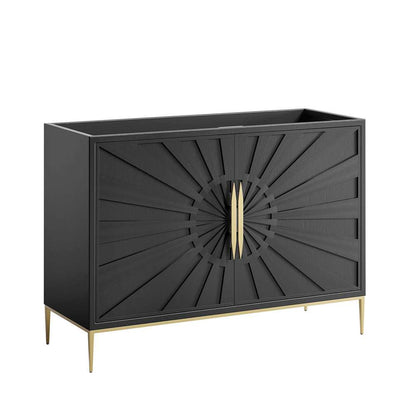 Modway - Awaken 48in Double or Single Sink Compatible (Not Included) Bathroom Vanity Cabinet in Black - EEI-6163-BLK veiw 2