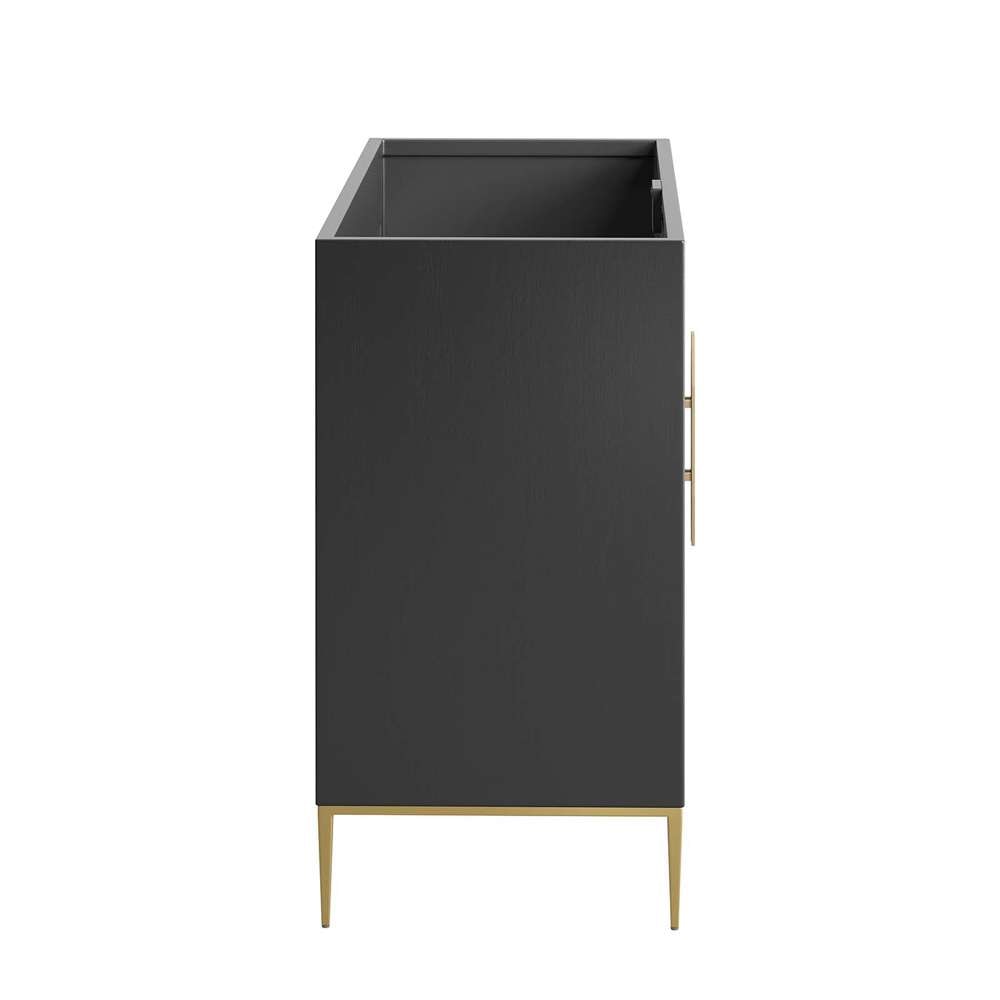 Modway - Awaken 48in Double or Single Sink Compatible (Not Included) Bathroom Vanity Cabinet in Black - EEI-6163-BLK veiw 3