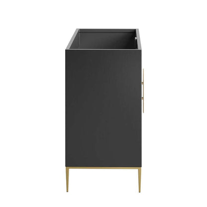 Modway - Awaken 48in Double or Single Sink Compatible (Not Included) Bathroom Vanity Cabinet in Black - EEI-6163-BLK veiw 3