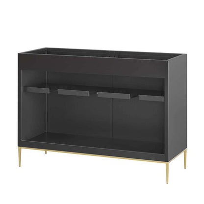 Modway - Awaken 48in Double or Single Sink Compatible (Not Included) Bathroom Vanity Cabinet in Black - EEI-6163-BLK veiw 4