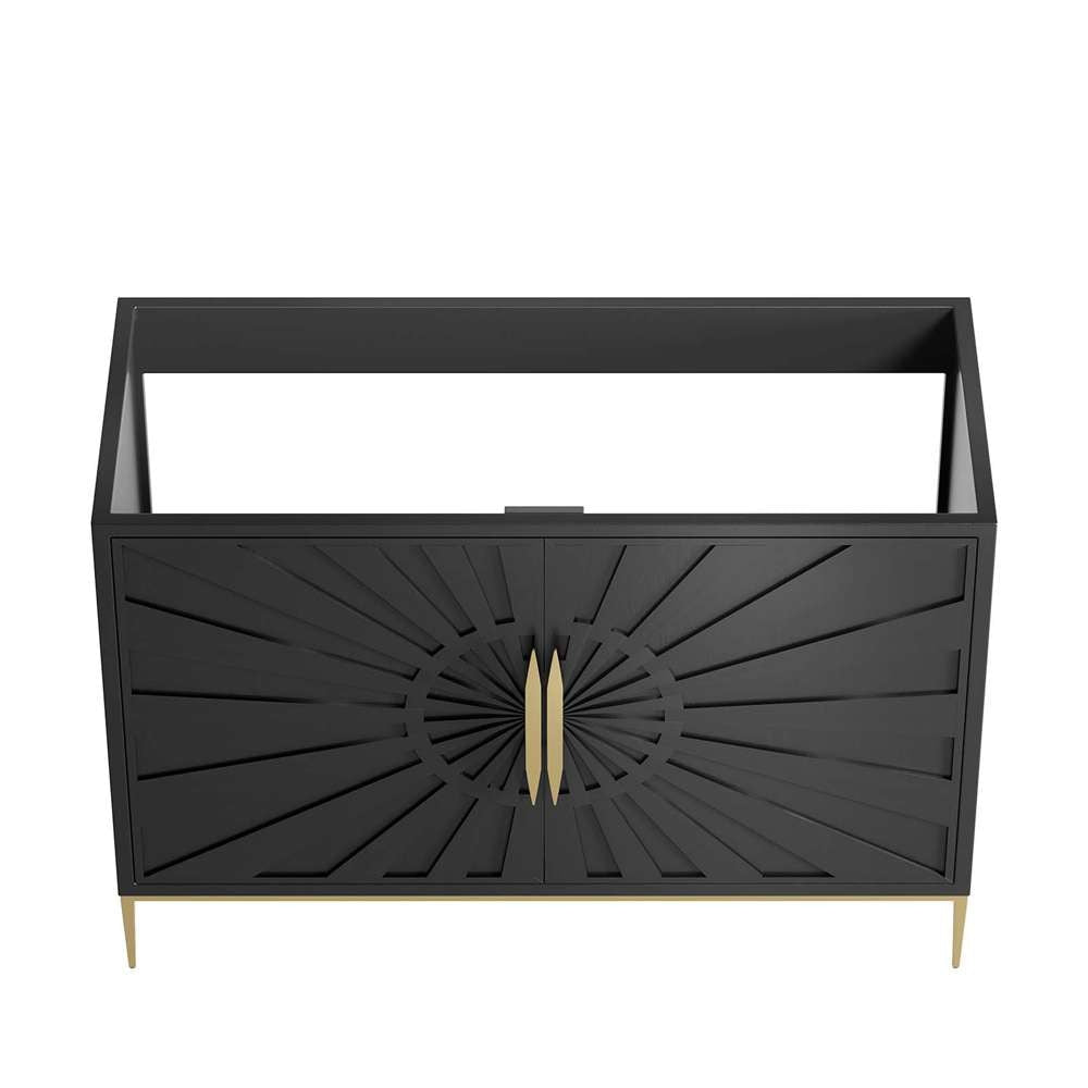 Modway - Awaken 48in Double or Single Sink Compatible (Not Included) Bathroom Vanity Cabinet in Black - EEI-6163-BLK veiw 5