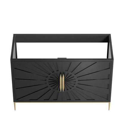 Modway - Awaken 48in Double or Single Sink Compatible (Not Included) Bathroom Vanity Cabinet in Black - EEI-6163-BLK veiw 5