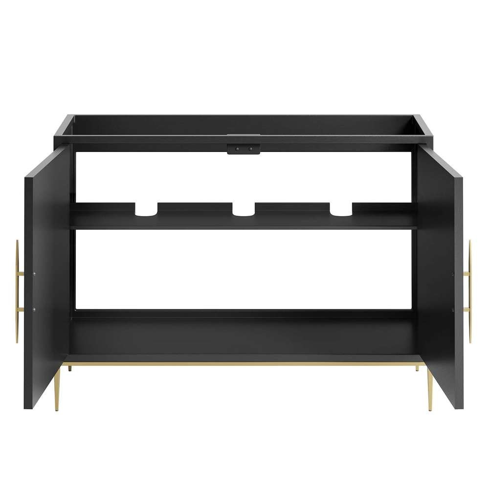 Modway - Awaken 48in Double or Single Sink Compatible (Not Included) Bathroom Vanity Cabinet in Black - EEI-6163-BLK veiw 6