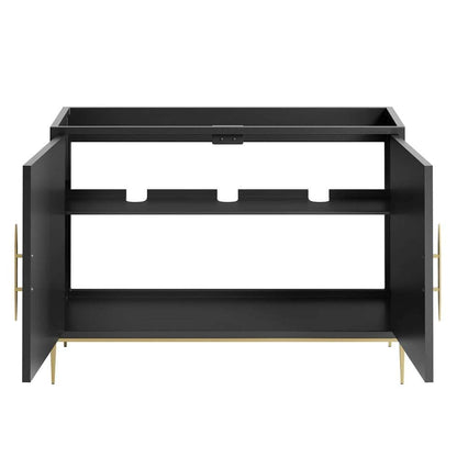 Modway - Awaken 48in Double or Single Sink Compatible (Not Included) Bathroom Vanity Cabinet in Black - EEI-6163-BLK veiw 6